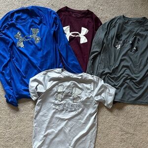 Under Armour Boy's Active Shirts - Blue, Maroon, Gray, White